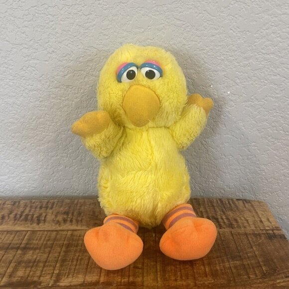 Sesame Street Hasbro Softies Baby Big Bird Yellow Stuffed Plush Vintage Toy - Picture 1 of 8